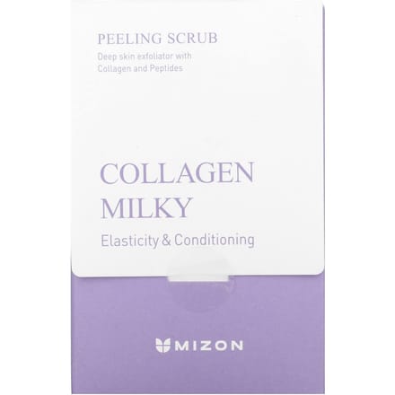 Mizon, Collagen Milky Peeling Scrub, geurloos, 40 stuks, 5g per stuk white