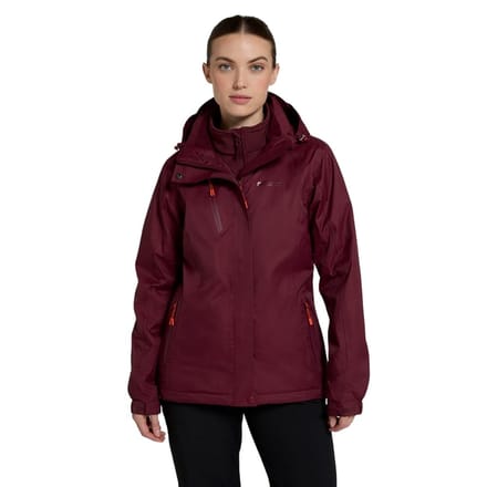 Mountain Warehouse Dames/Dames Bracken Extreme 3 in 1 Waterdichte Jas (Bourgondië)