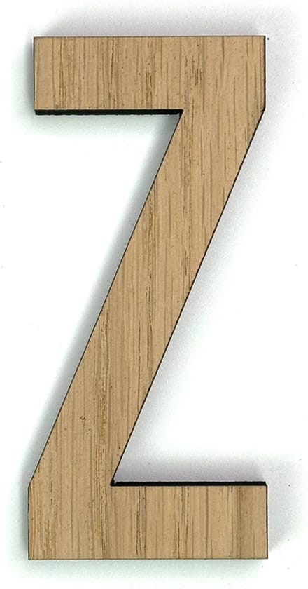 Houten letter Z - 37 cm hoog