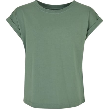 Urban Classics - Organic Extended Shoulder Kinder T-shirt - Kids 122/128 - Groen