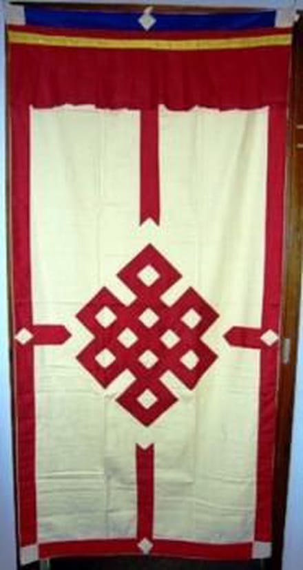 Yogi & Yogini naturals Tibetaans deurkleed rood/ecru (178x85 cm)