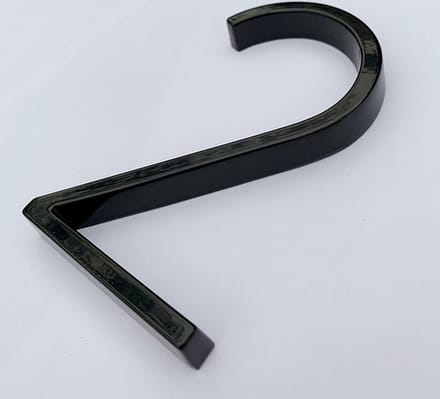 ***Zwart Modern Huisnummer - nr 2 - Zwevend Huisnummer 125mm - van Heble® ***