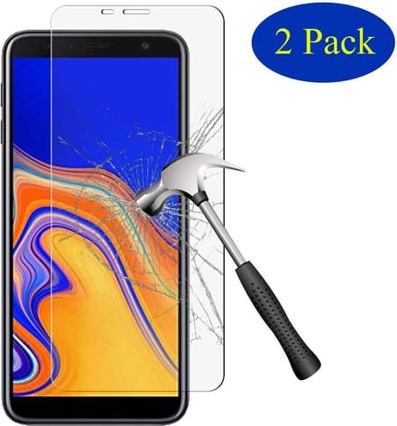 2x Screenprotector Tempered Glass Glazen Gehard Screen Protector 2.5D 9H (0.3mm) - Glasplaatje Geschikt voor: Samsung Galaxy J4 2018