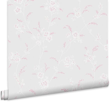 Laura Ashley Eva Floral Behang - Bloemen - 10mx52cm - Grijs