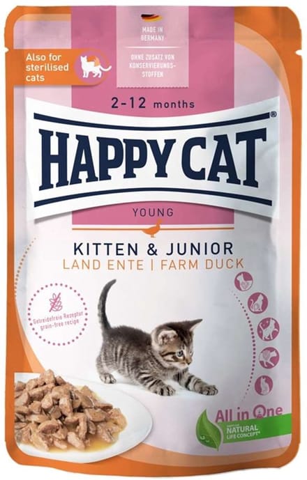 Happy Cat - Zakje voor jonge katjes 20x85g - Land Eend