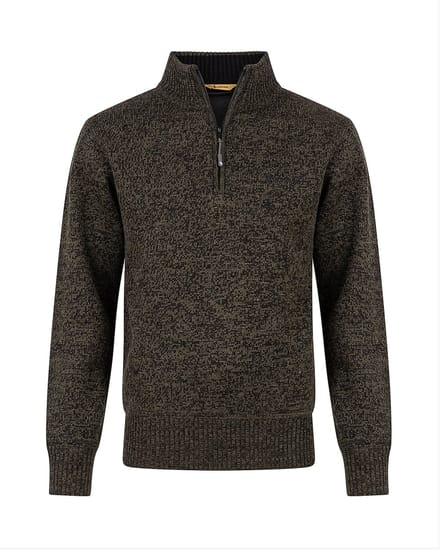 Life-Line Waterville Trui - Heren Korte rits fleece - Dark Green Melange