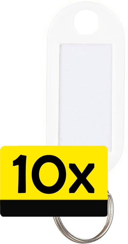 Sleutellabels Label Sleutel Sleutelhanger Gekleurde Bagagelabel Sleutelhanger Reislabel - Wit - 10 Stuks