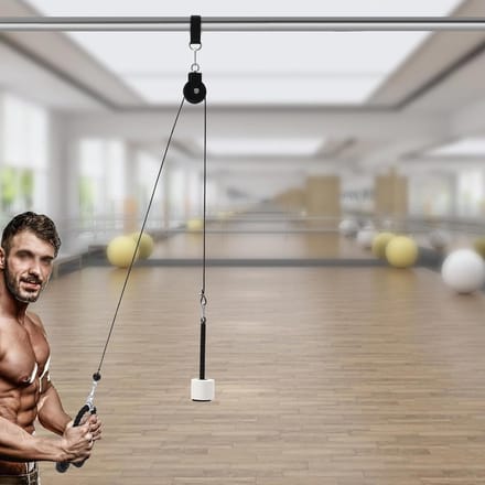 Fitness Pull Rope - Gym Kabel - Kracht Training - Stille Lagers - 220 kg Capaciteit - Zwart