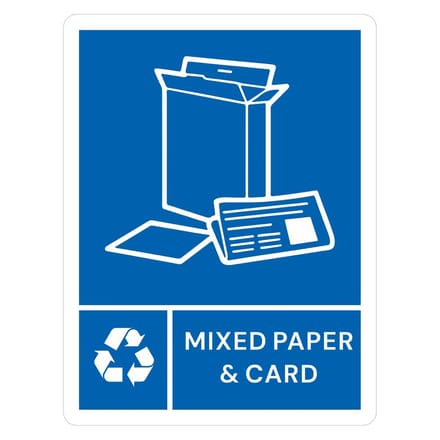 Jantex Slim Bin Label - Gemengd Papier & Karton
