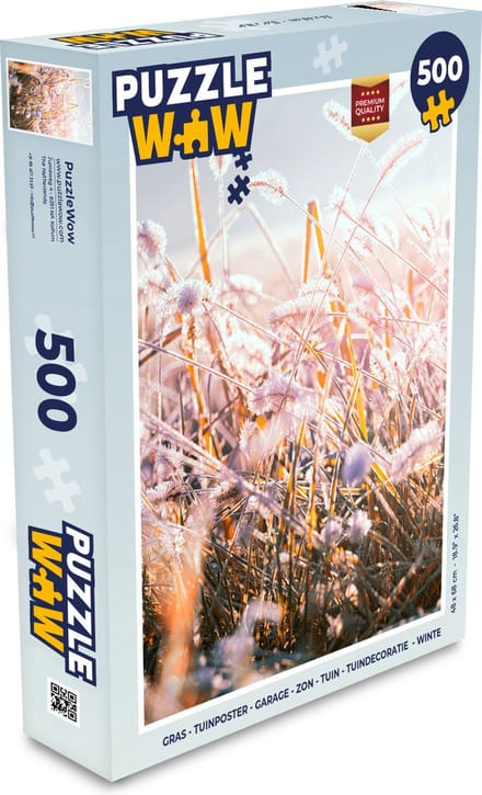 Puzzel Gras - Zon - Winter - Sneeuw - Legpuzzel - Puzzel 500 stukjes