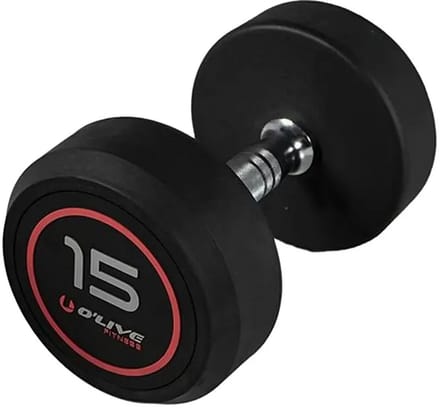 Olive Rubber Pro-style 15kg Dumbbell Zilver 15 kg