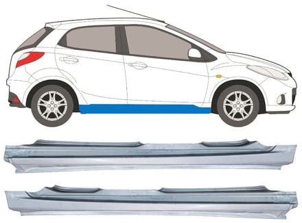 Volledige dorpel voor Mazda 2 2007-2014 / Links + Rechts / Set