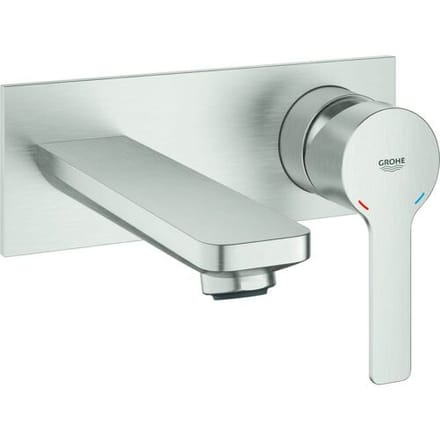GROHE Lineare Tweegats Wastafelkraan M - Medium uitloop - Wandmontage - Supersteel