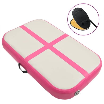vidaXL - Gymnastiekmat - met - pomp - opblaasbaar - 60x100x10 - cm - PVC - roze