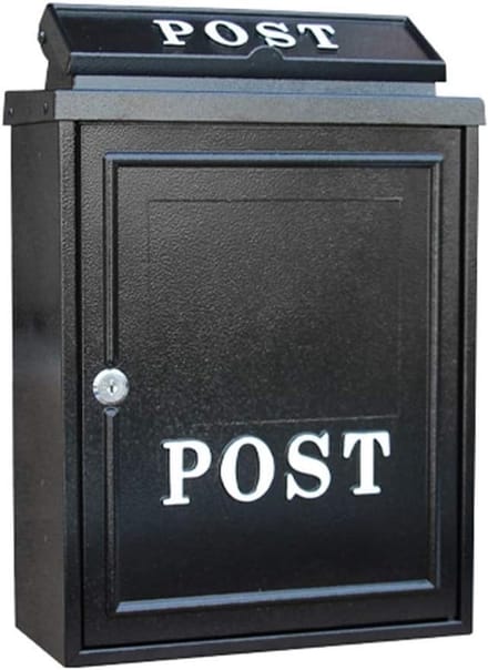 Brievenbus - Postbak Muur - Post Ontvangen - Afsluitbaar Met Sleutels - 28.4 cm Breed - Zwart