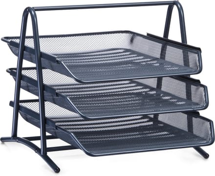 Zeller Brievenbak - draadmetaal - antraciet - bureau organizer - 35 x 27 cm - postbakjes