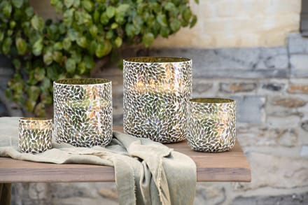 J-Line geurkaars Tea & Herbs - glas - groen - large - 120U