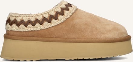Mou Platform Clog Suede Leather St Pantoffels Dames - Sloffen - Beige - Maat 41