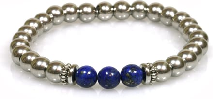 IbizaMen - Heren - armband - Lapis Lazuli - RVS - 20cm