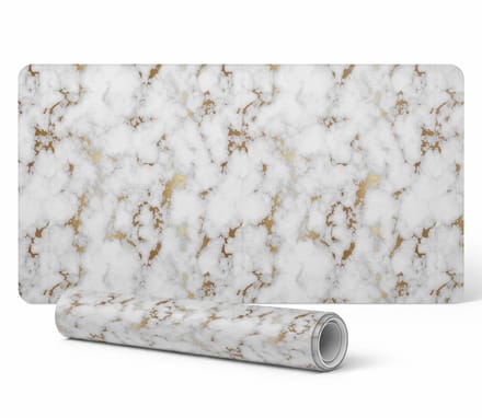 Duurzame antislip bureauonderlegger met marmerpatroon, 120x60 cm