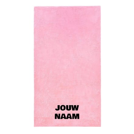 Strandlaken met naam licht roze 100x200cm