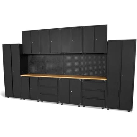 HBM premium modulair werkplaatssysteem, 16-delig, matzwart
