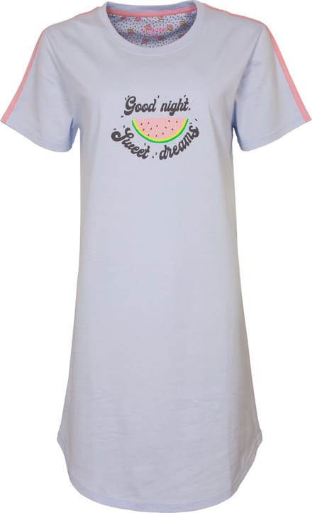Irresistible Dames Nachthemd - 100% Katoen - Licht Blauw - Maat M