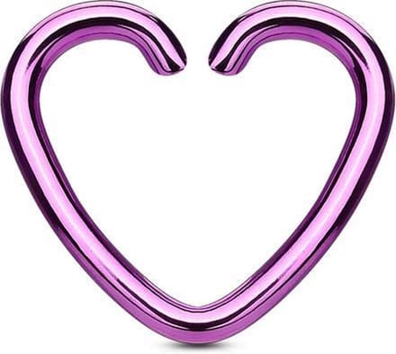 Fake piercing hartje paars - LMPiercings