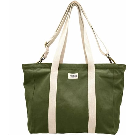 Hindbag Cabas Cesar olive- schoudertas - biologisch katoen - GOTS - Groen