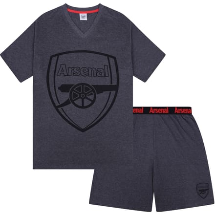 Arsenal FC Mens Short Pyjama Set S gris