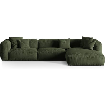 3-zits hoekbank Martina rechts velvet | Micadoni