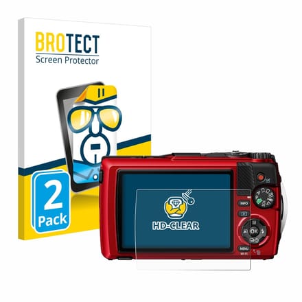 BROTECT - Screenprotector voor Olympus OM System Tough TG-7 - Folie Beschermfolie transparant 2 Stuks