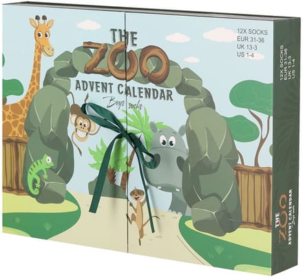 Apollo - Jongens Sokken Advenstkalender Zoo _ 12 paar - MT31/36