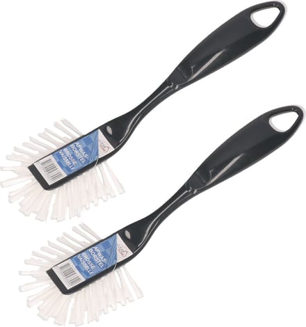 Basic Afwasborstel antraciet - 4x stuks - 26 cm - afwassen - borstels