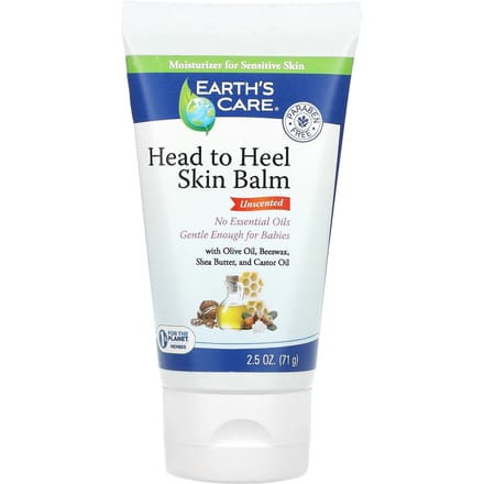 Earth's Care, Head to Heel Skin Balm, Unscented, 2.5 oz (71 g) white