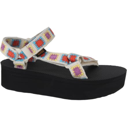 Teva FLATFORM UNIVERSAL CROCHET - Dames Sandalen - Zwart/Geel/Roze - Maat 42