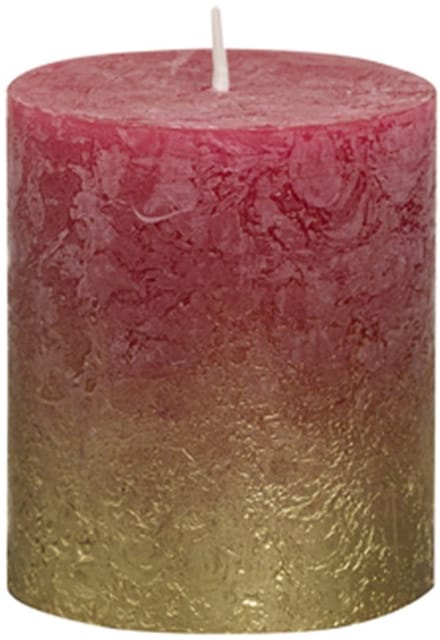 Bolsius Stompkaars 80/68 Metallic Goud / Wijnrood (1 stuks)
