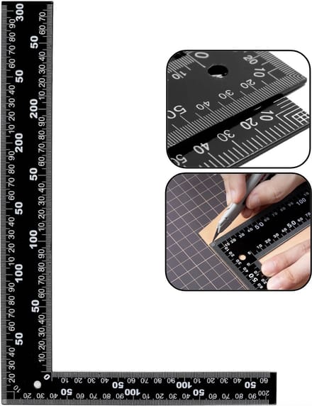 PD® - Winkelhaak - 300 x 200 mm - EXTRA STERK metaal - Dubbelzijdig