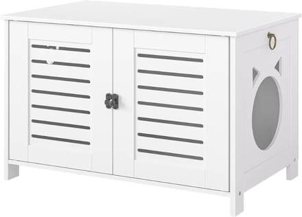 Core® Kattenbak Kast - Kattenhuis - Kattenmand - Wit - ‎59cm x 44cm x 49 cm