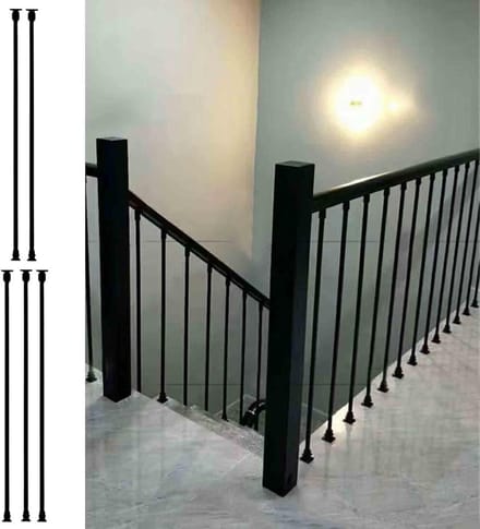 Baluster Spindles - Trapleuning Spindels - Veiligheid Verhoging - Verstelbare Hoek - 105-150 cm - Zwart