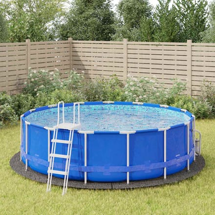 Vidaxl Tapis de Fond pour Piscine, Gris Clair, Ø458 Cm, Géotextile Polyester