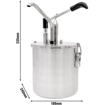GGM Gastro Saucen-/ Dosierspender - 4 Liter - mit Behälter & einstellbarer Dosierung