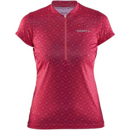 Craft Velo Graphic Jersey - Maat S - Dames Fietsshirt korte mouwen Rood