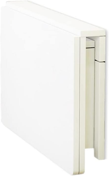 Wandklaptafel - Opklapbaar bureau - Ruimtebesparend werken - Massief houten blad - 100x50 cm - Wit