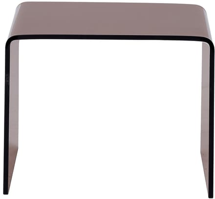 Vente-unique Nachtkastje - Gebogen gehard glas - Bruin - SUZANA
