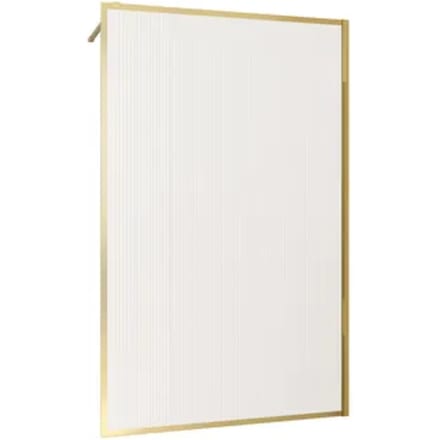 Inloopdouchewand Golden Edge 140 Geribbeld Glas