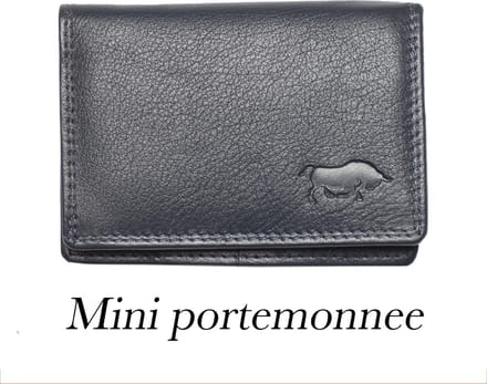 Dames Portemonnee Mini Donkerblauw Leer - Dames Portemonnee Donkerblauw Extra Klein