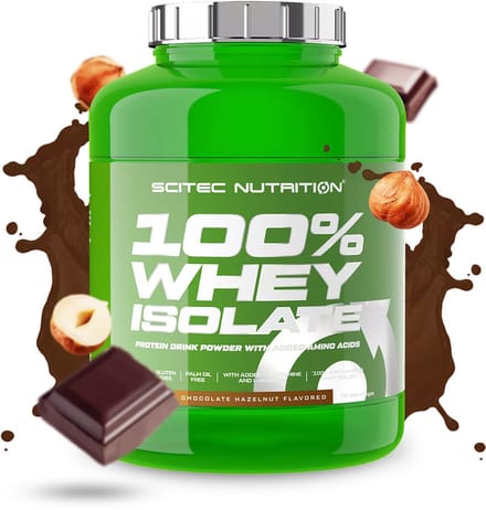 Scitec Nutrition® - 100% Whey Isolate (1816 gram - Chocolate/Hazelnut) - Chocolade/Hazelnoot - 72 eiwitshakes - whey protein isolate - whey isolaat - poeder