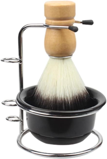 Scheerset - Scheerkwast Kom - Traditioneel Scheren - Ergonomisch Ontwerp - 12x8.5cm - Zwart