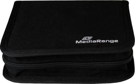 MediaRange CD-tas 24 CDs/DVDs/Blu-rays Nylon Zwart 1 stuk(s) (b x h x d) 16.4 x 3.9 x 15.6 mm BOX50